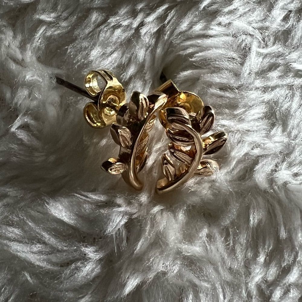 Nordstrom Gold Plated Olive Branch Earrings